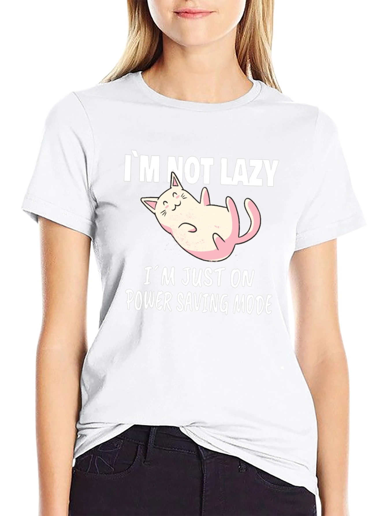 Funny Cat Power Saving Mode Graphic Tee