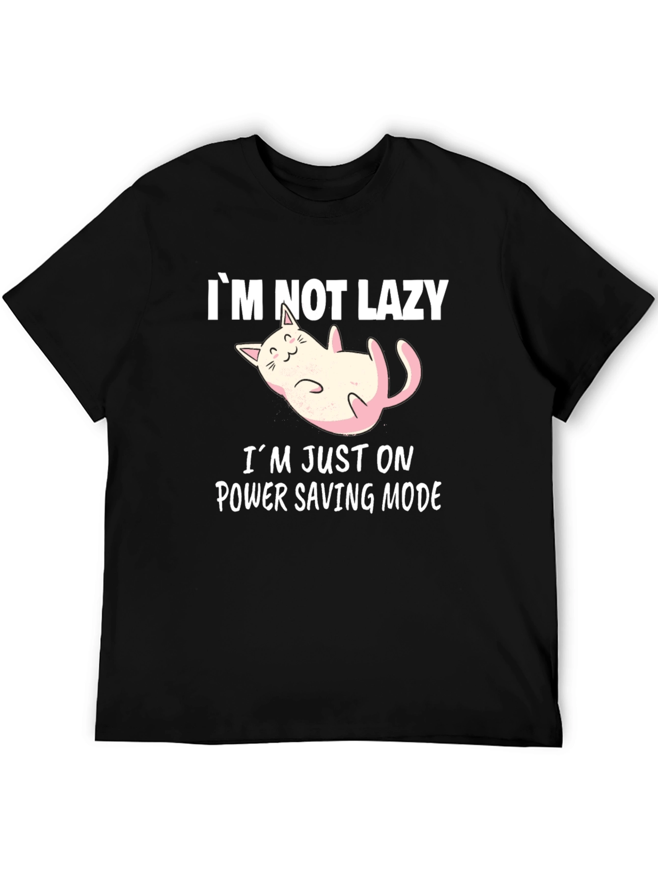 Funny Cat Power Saving Mode Graphic Tee