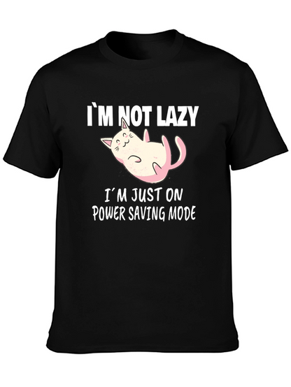 Funny Cat Power Saving Mode Graphic Tee
