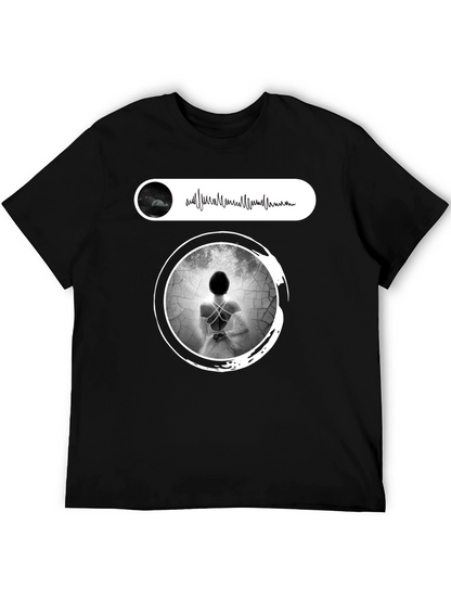 Artistic Black T-Shirt with Ethereal Woman Design