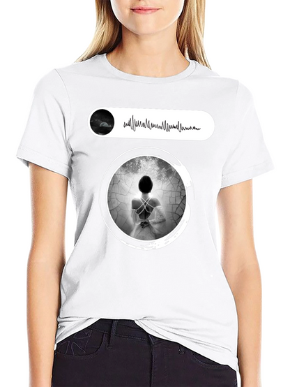 Artistic Black T-Shirt with Ethereal Woman Design