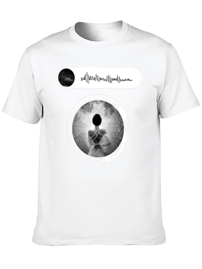 Artistic Black T-Shirt with Ethereal Woman Design