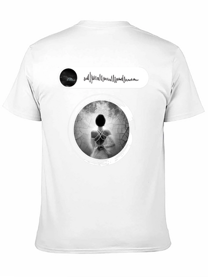 Artistic Black T-Shirt with Ethereal Woman Design