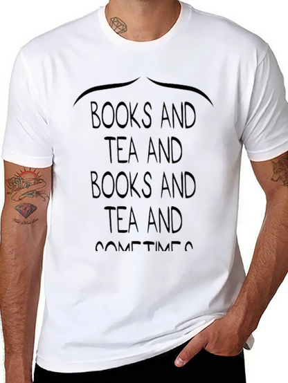 Books and Tea Black T-Shirt