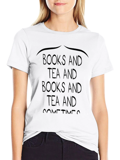 Books and Tea Black T-Shirt