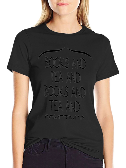 Books and Tea Black T-Shirt