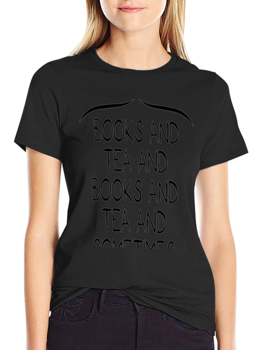 Books and Tea Black T-Shirt
