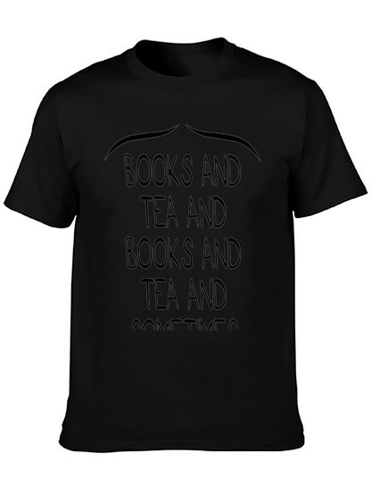 Books and Tea Black T-Shirt
