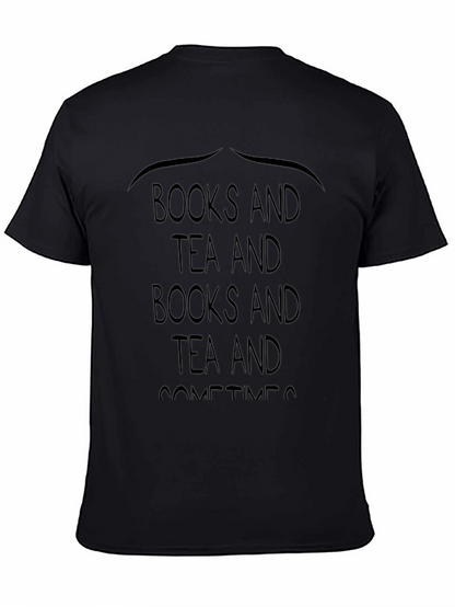 Books and Tea Black T-Shirt
