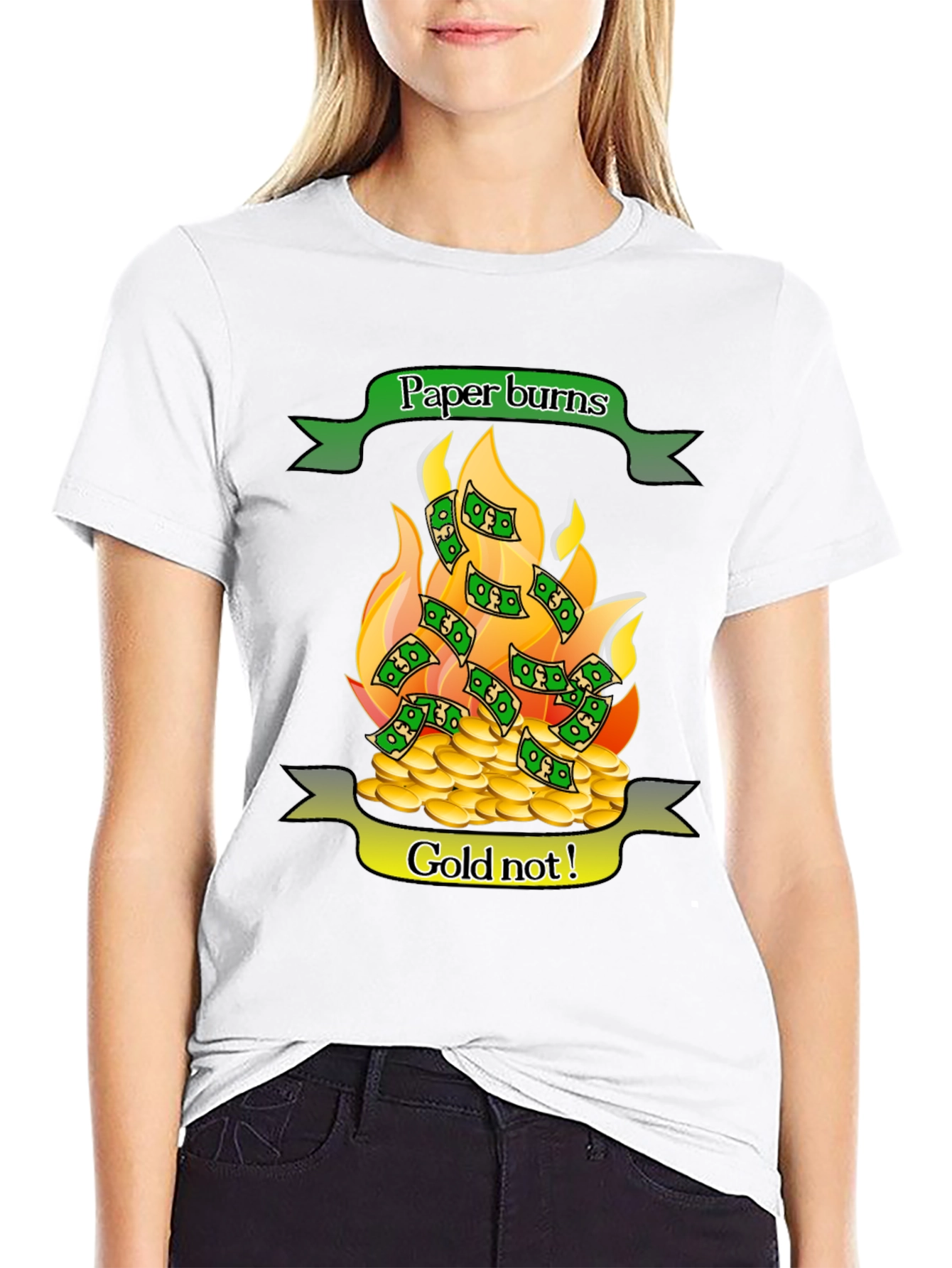 Paper Burns Gold Doesnt T-Shirt