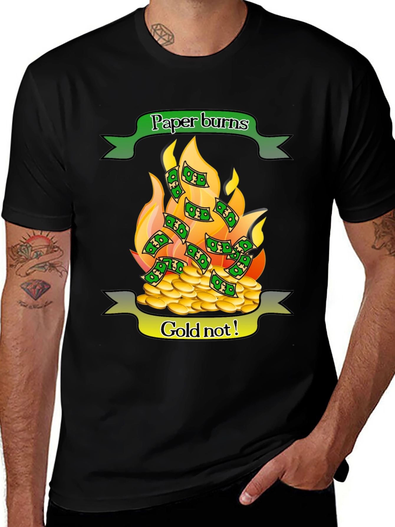 Paper Burns Gold Doesnt T-Shirt
