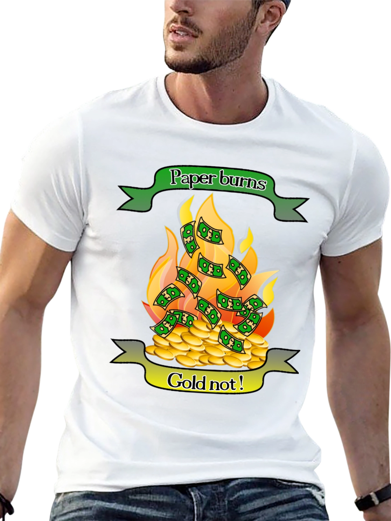 Paper Burns Gold Doesnt T-Shirt