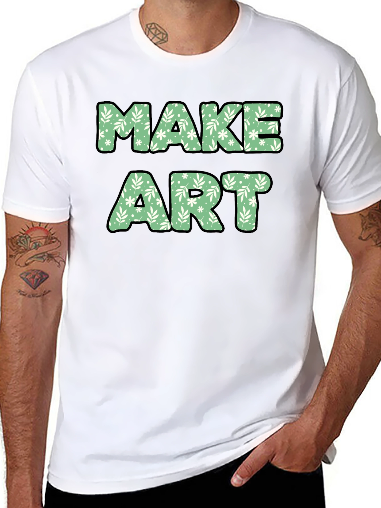 Make Art Floral Tee - Creative Expression T-Shirt