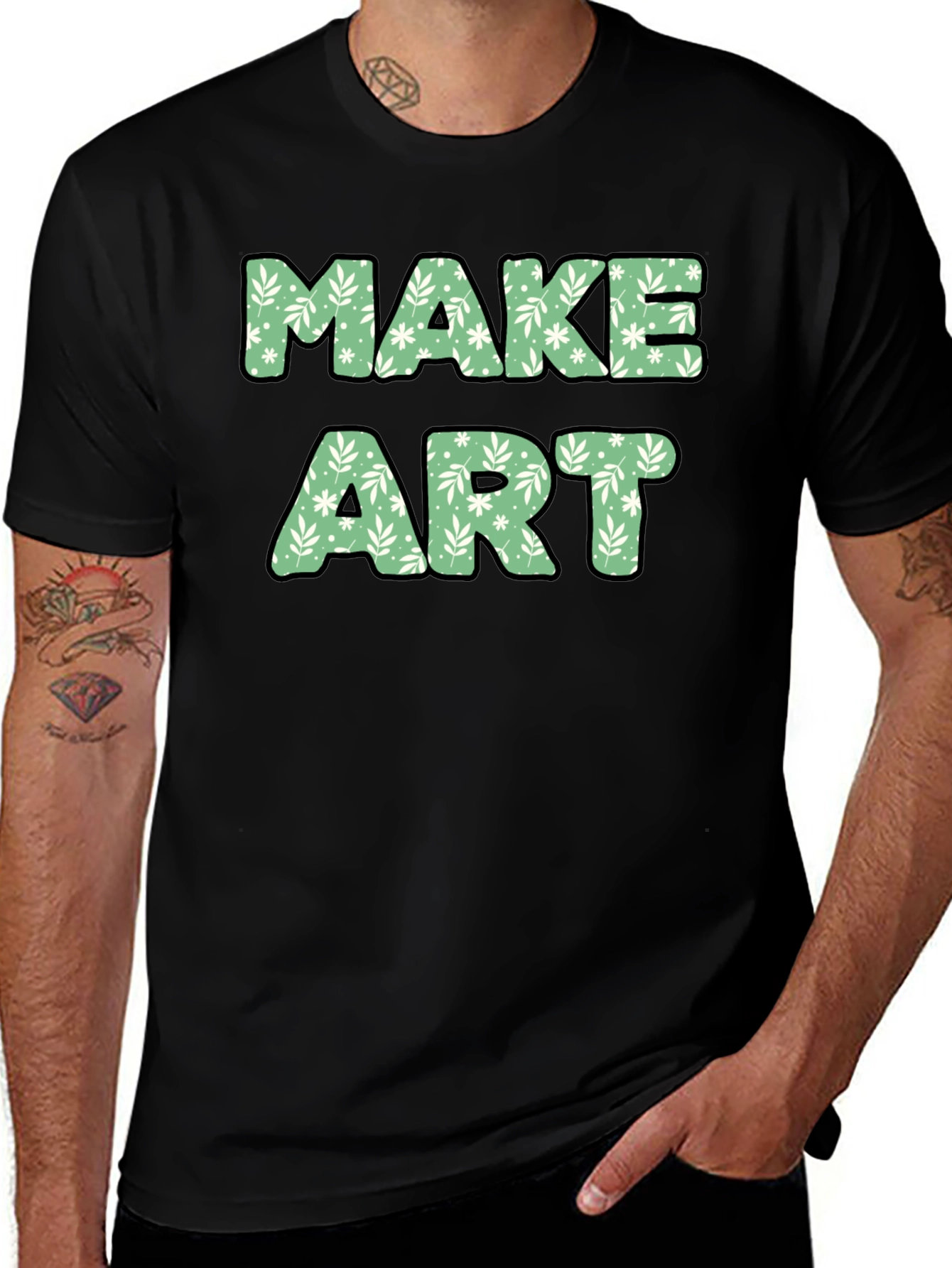 Make Art Floral Tee - Creative Expression T-Shirt