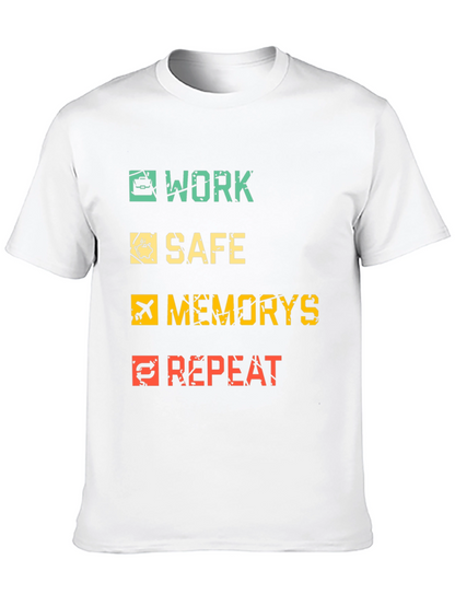 Work Safe Memories Repeat Black Graphic Tee