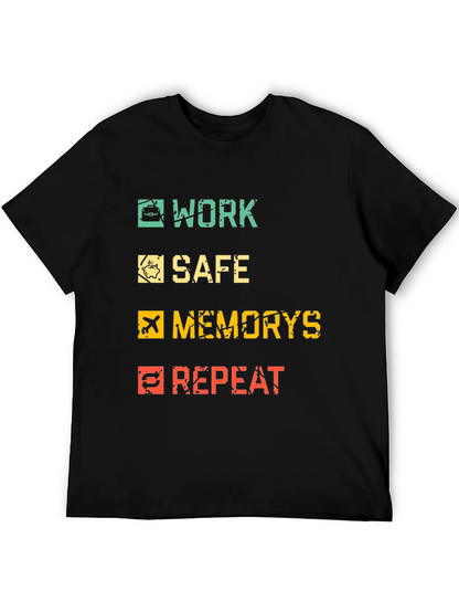 Work Safe Memories Repeat Black Graphic Tee
