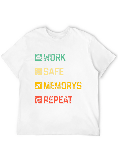 Work Safe Memories Repeat Black Graphic Tee