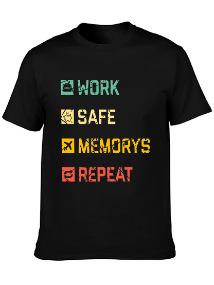 Work Safe Memories Repeat Black Graphic Tee