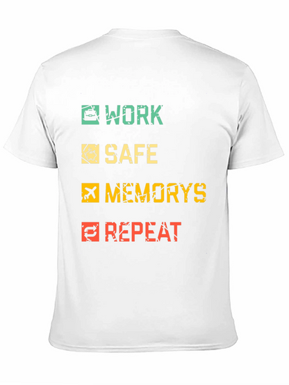 Work Safe Memories Repeat Black Graphic Tee