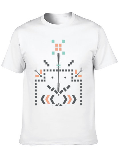 Geometric Aztec Print Black T-Shirt