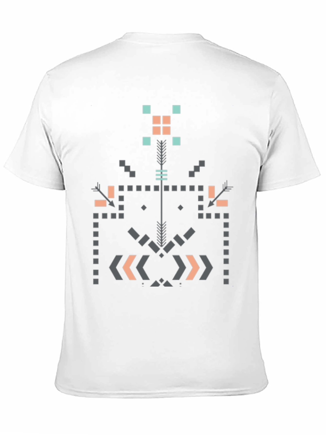 Geometric Aztec Print Black T-Shirt