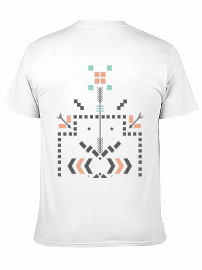 Geometric Aztec Print Black T-Shirt
