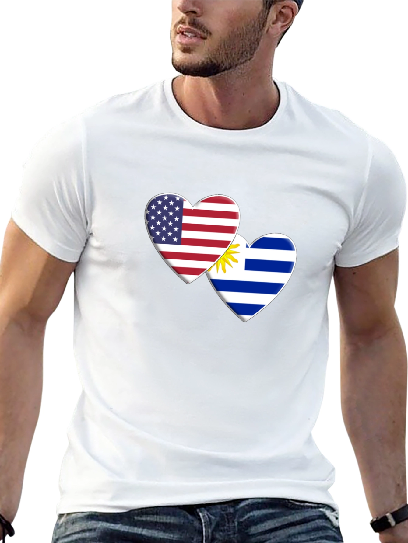 USA Uruguay Love Heart T-Shirt