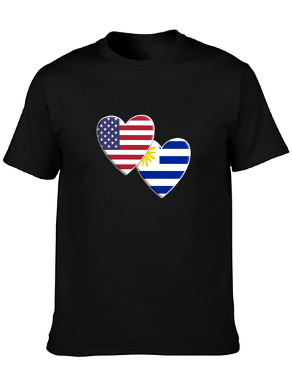 USA Uruguay Love Heart T-Shirt