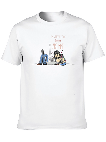 Lucky in Love Graphic Tee - Romantic Couple T-Shirt