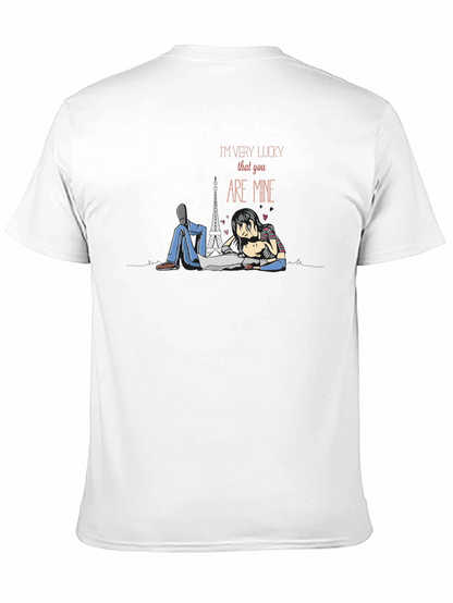 Lucky in Love Graphic Tee - Romantic Couple T-Shirt