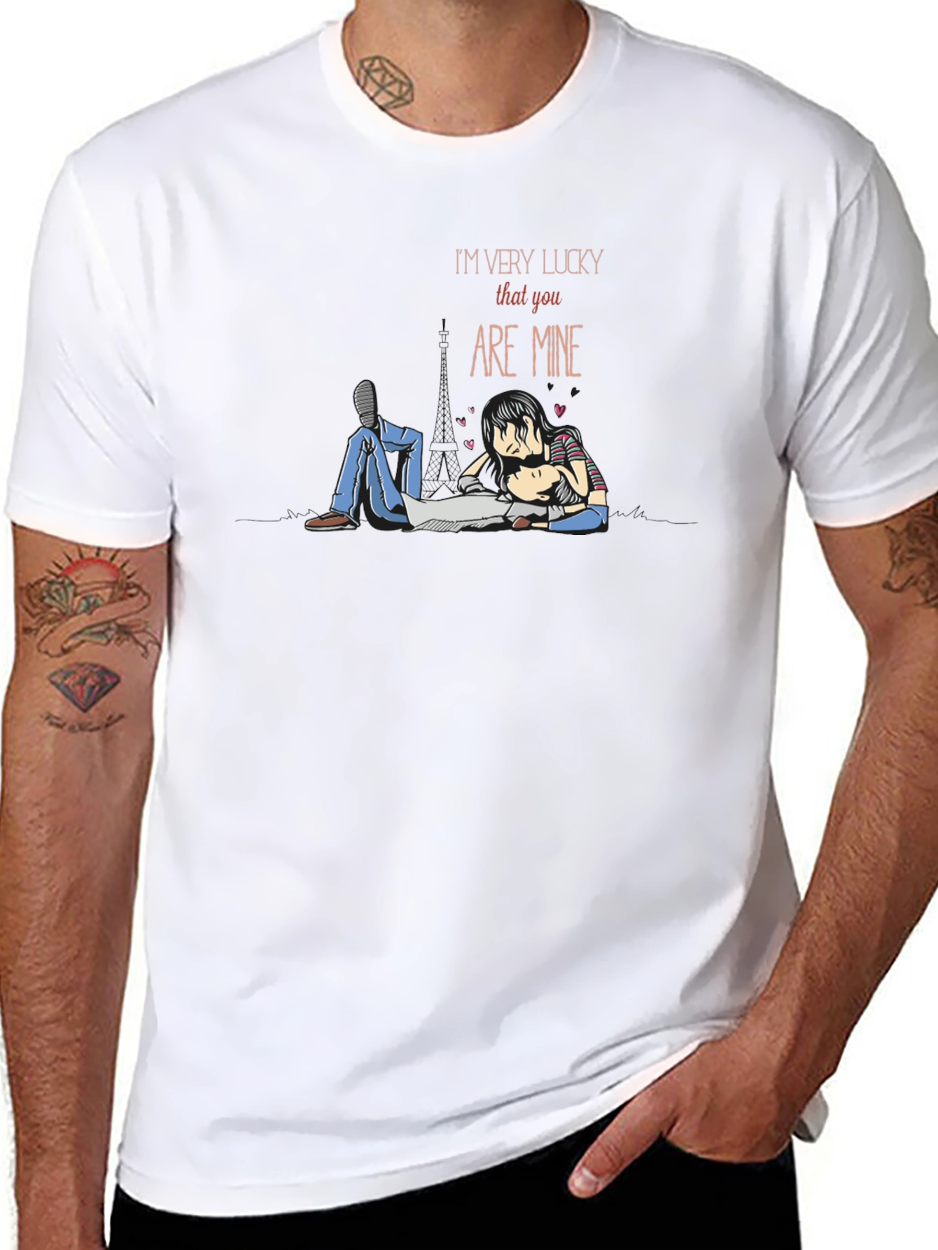 Lucky in Love Graphic Tee - Romantic Couple T-Shirt