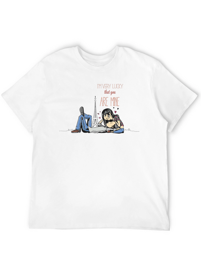 Lucky in Love Graphic Tee - Romantic Couple T-Shirt