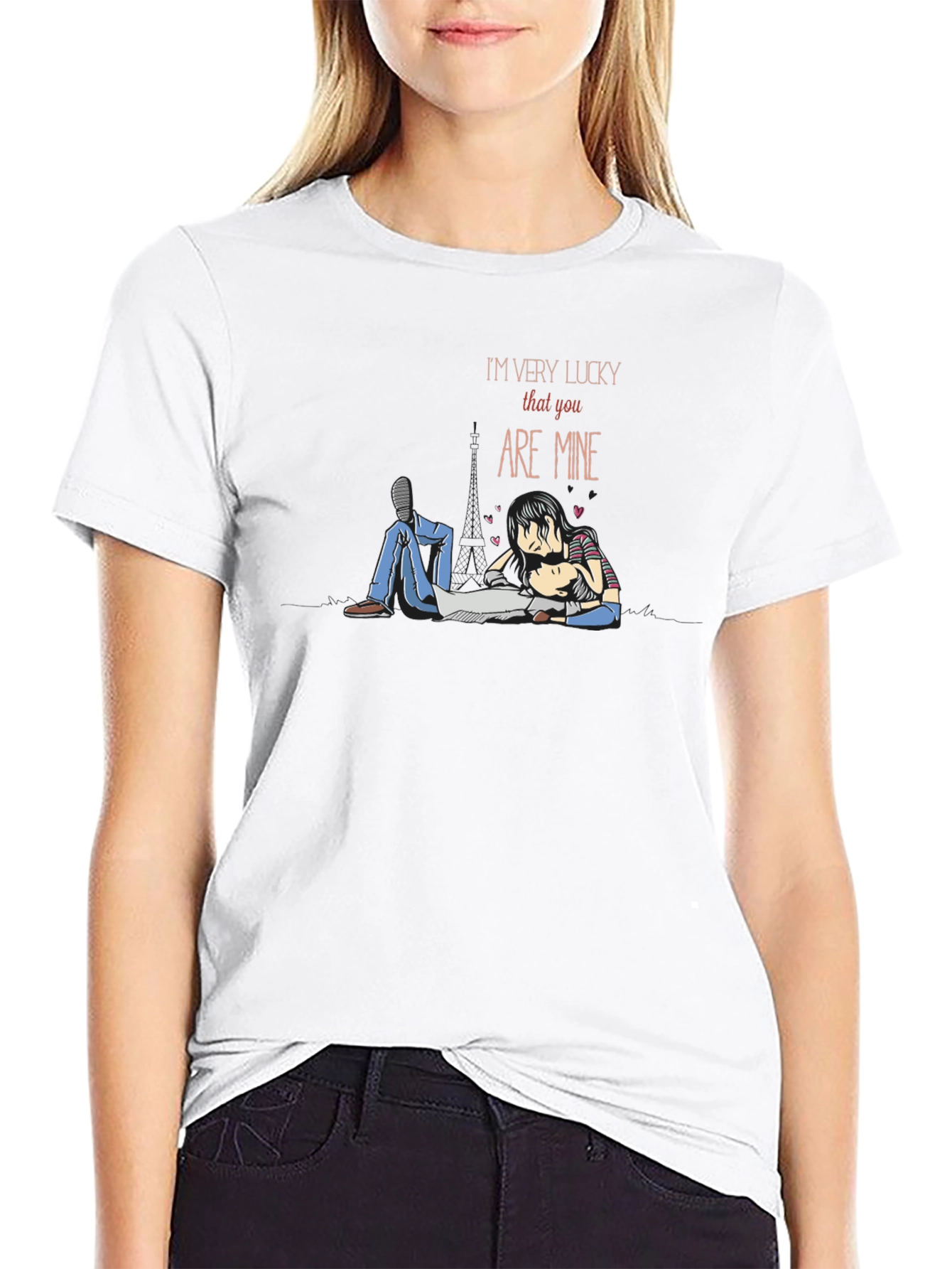 Lucky in Love Graphic Tee - Romantic Couple T-Shirt