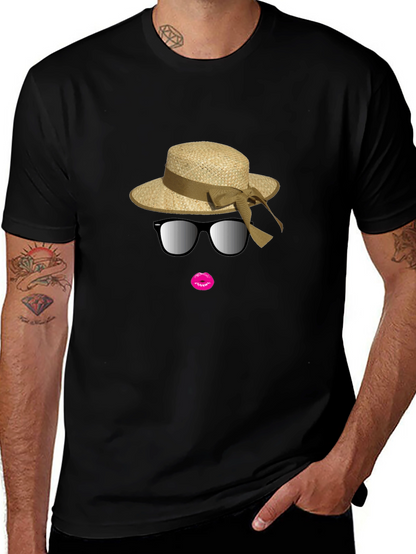 Black T-Shirt with Stylish Summer Graphic