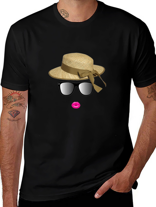 Black T-Shirt with Stylish Summer Graphic