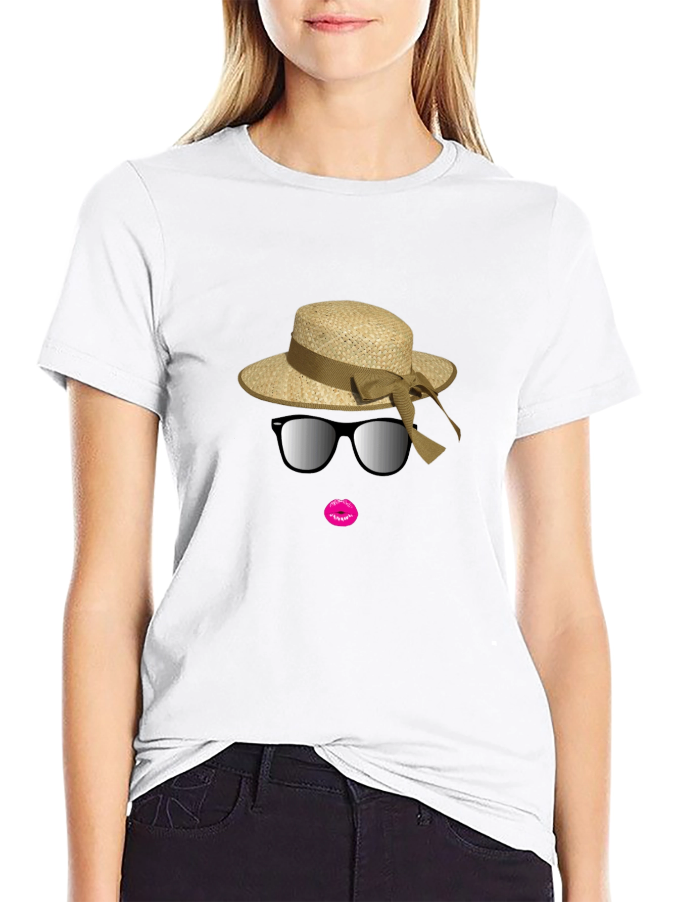 Black T-Shirt with Stylish Summer Graphic