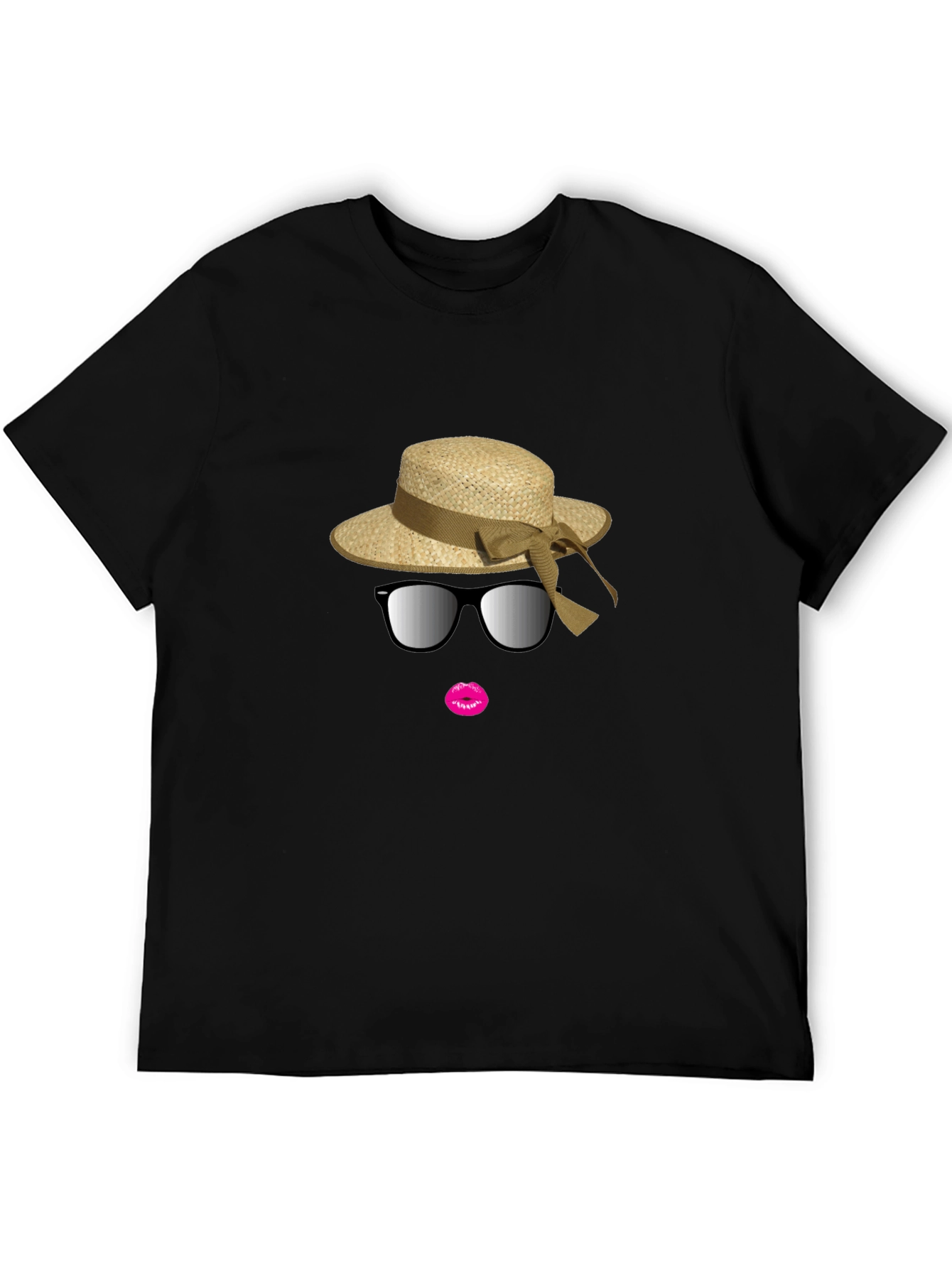 Black T-Shirt with Stylish Summer Graphic
