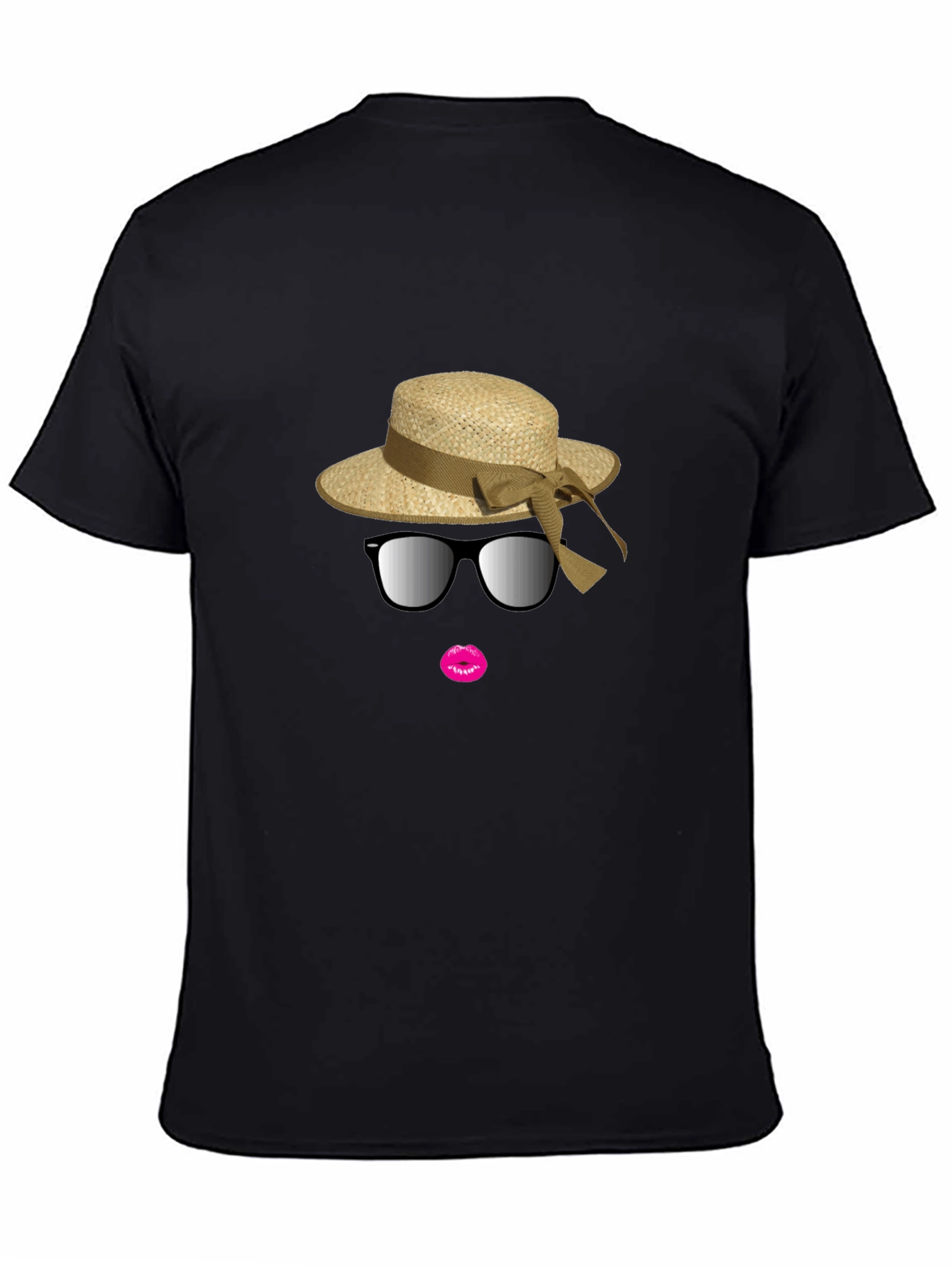Black T-Shirt with Stylish Summer Graphic