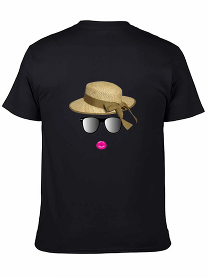Black T-Shirt with Stylish Summer Graphic