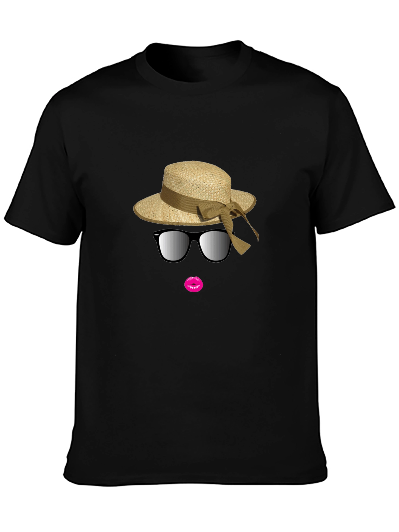 Black T-Shirt with Stylish Summer Graphic