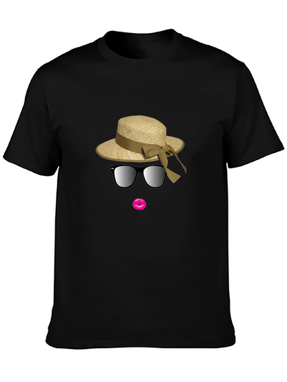 Black T-Shirt with Stylish Summer Graphic