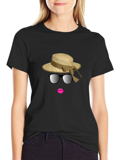 Black T-Shirt with Stylish Summer Graphic