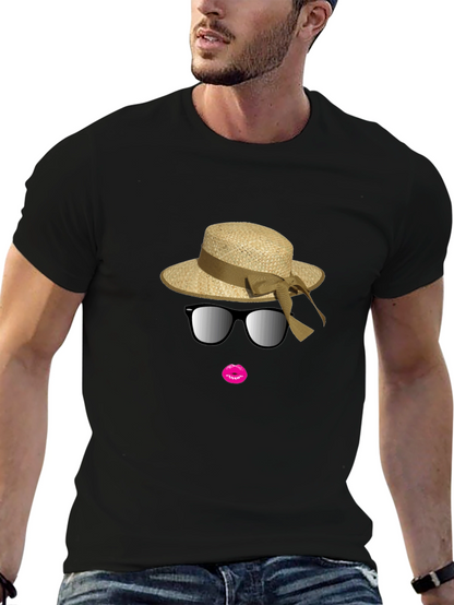 Black T-Shirt with Stylish Summer Graphic