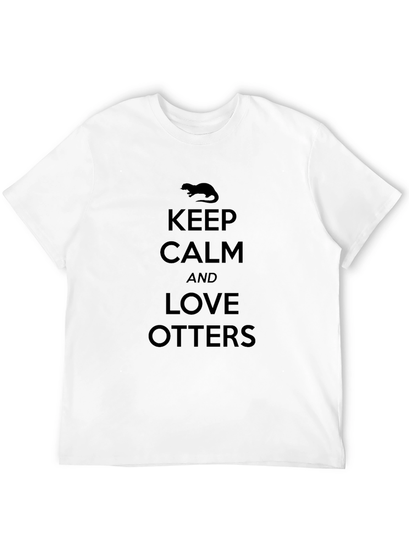 Keep Calm and Love Otters Black T-Shirt