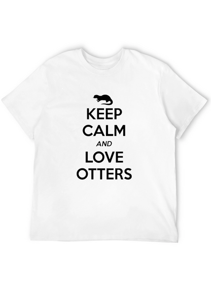 Keep Calm and Love Otters Black T-Shirt