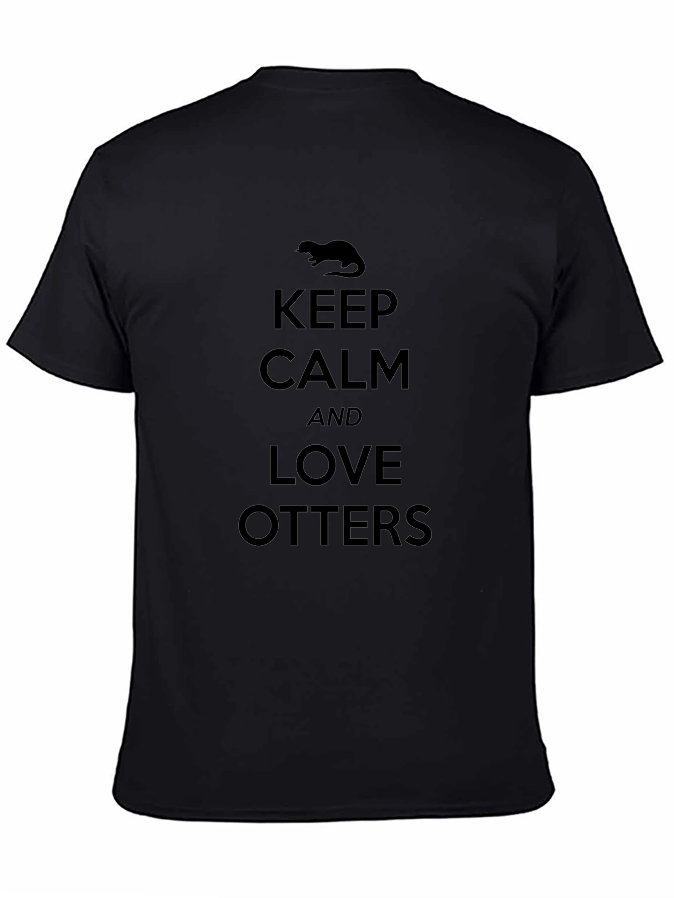 Keep Calm and Love Otters Black T-Shirt