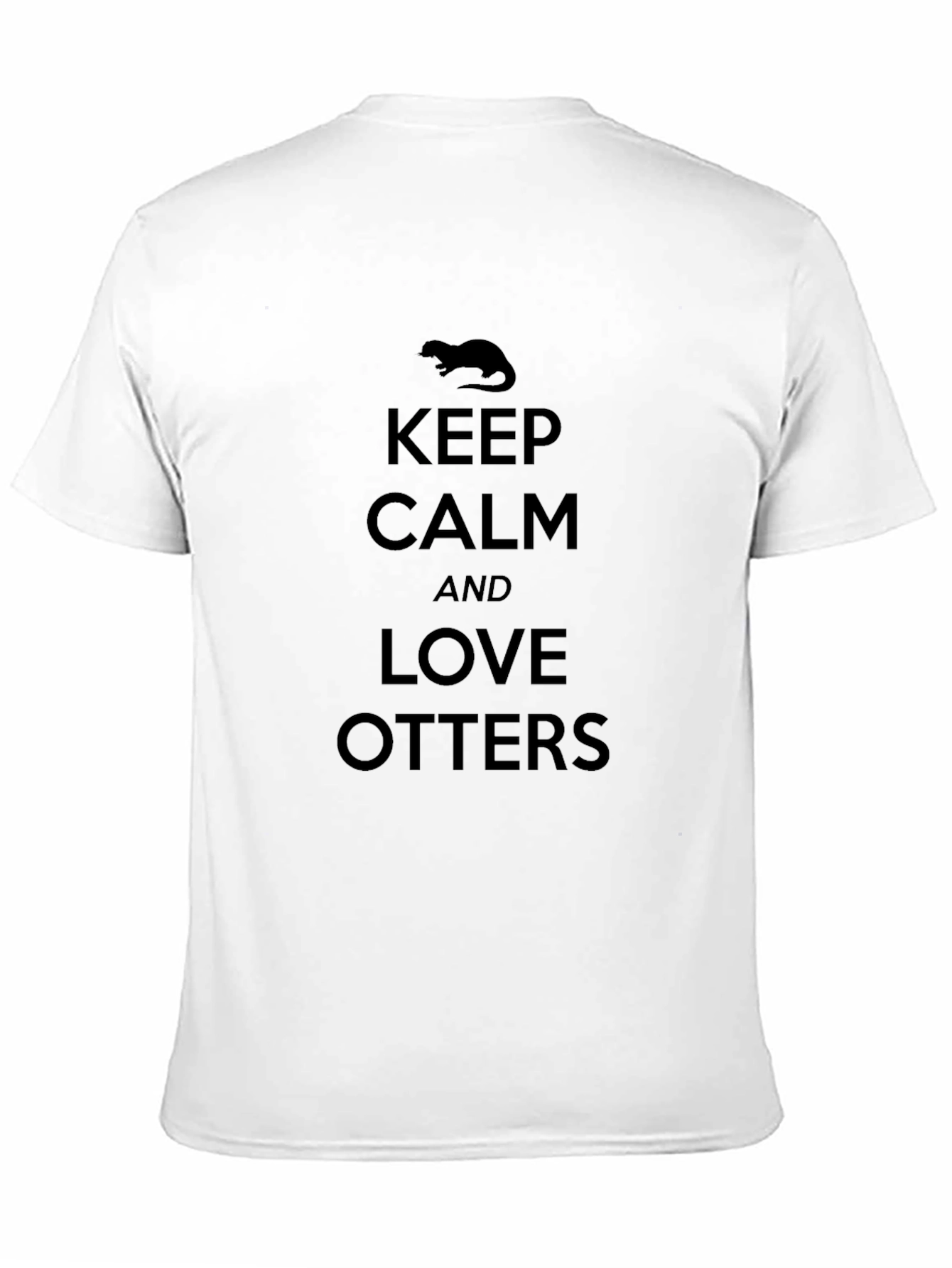 Keep Calm and Love Otters Black T-Shirt