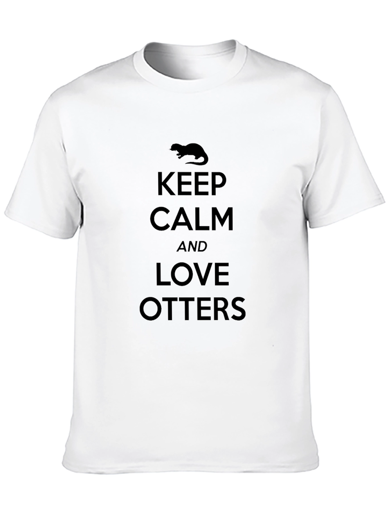 Keep Calm and Love Otters Black T-Shirt