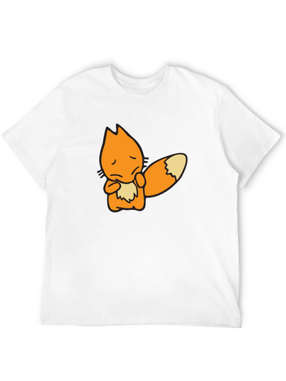 Sad Fox Graphic Black T-Shirt