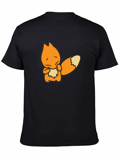 Sad Fox Graphic Black T-Shirt